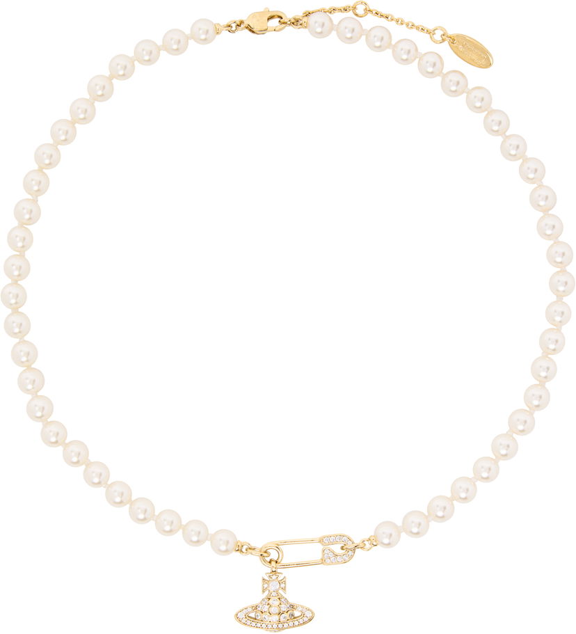 Кольє Vivienne Westwood Pearl Necklace With Pendant Металік | 63010072-02R233-IM