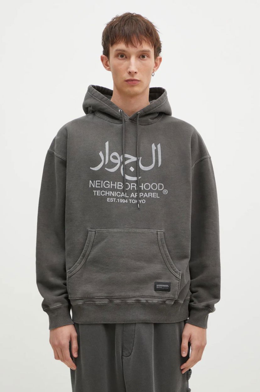 Світшоти Neighborhood Pigment Dyed Graphic Print Hoodie Сірий | 242UNNH.CSM02
