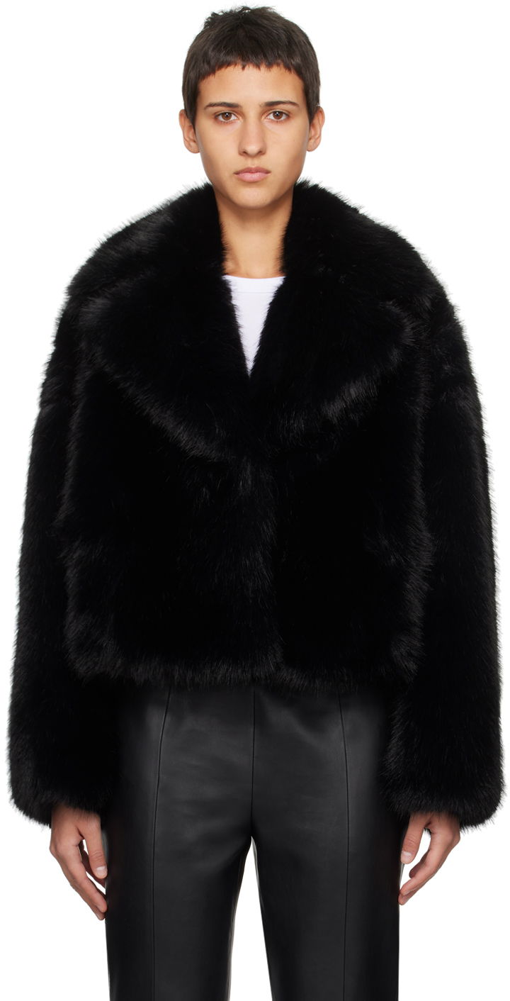 Куртка STAND STUDIO Samara Faux-Fur Cropped Jacket чорний | 61701-9055