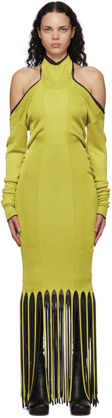 плаття Bottega Veneta Twist Viscose Fringe Dress Зелений | 638198 V07S0