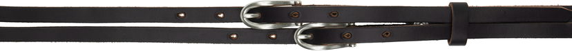 Ремені OUR LEGACY Our Legacy Twin Tongue Leather Belt чорний | A2258TBC