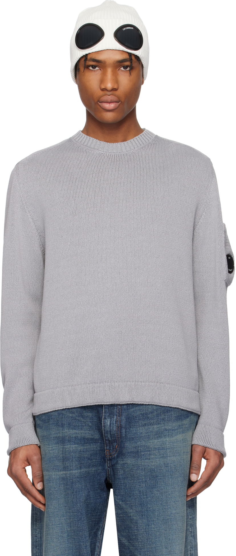 Cветр C.P. Company C.P. Company Crewneck Lens Knit Sweater Сірий | 18CMKN077A-110058A
