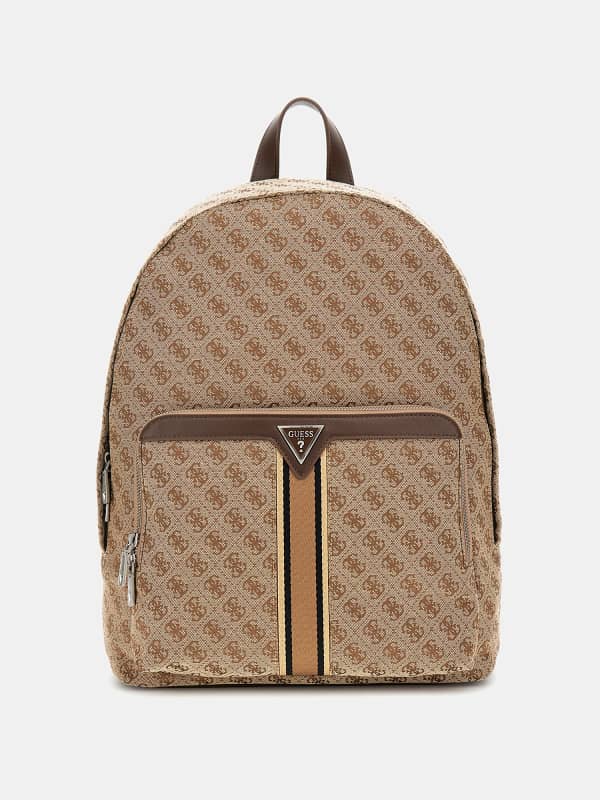 Рюкзак GUESS Logo Print Backpack with Front Pocket Коричневий | HMMISTP5111