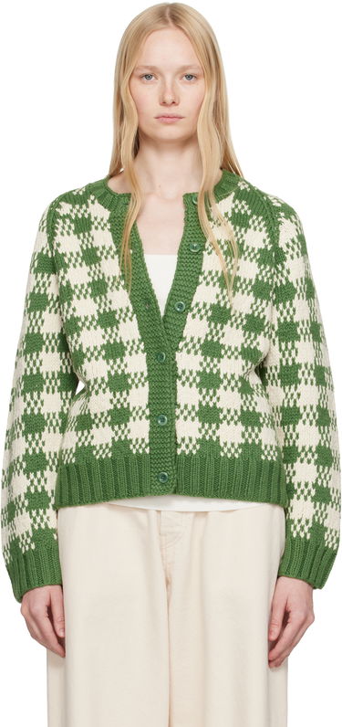 Cветр YMC YMC Atomic Check Cardigan Зелений | Q8YAC, 0