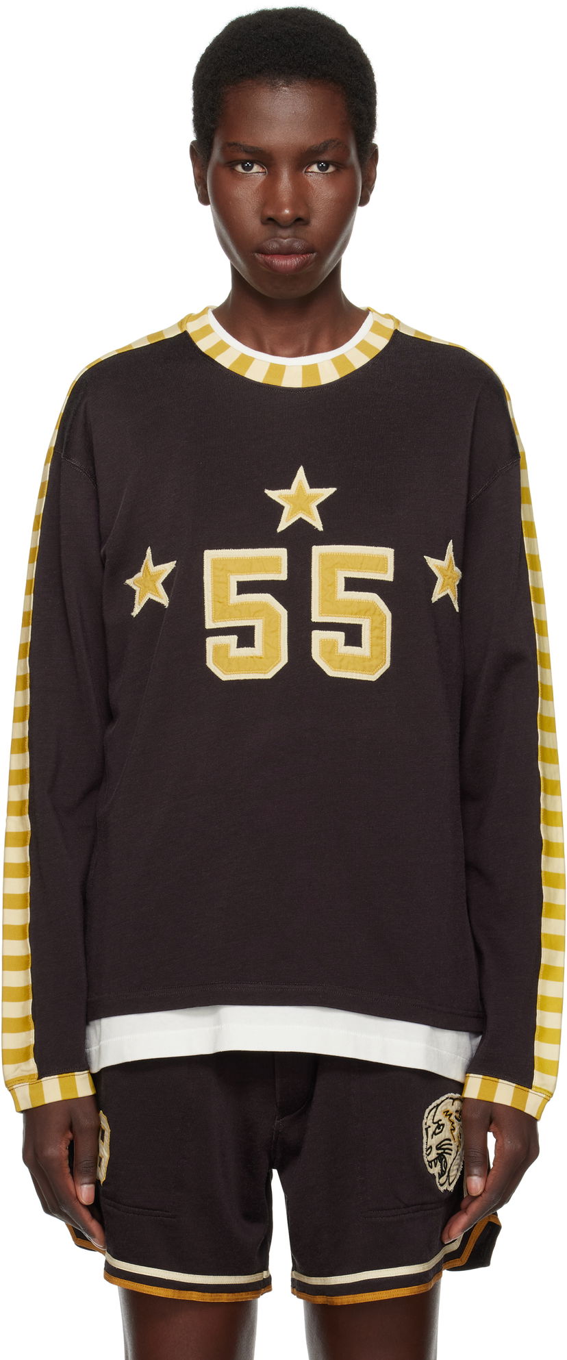 Cветр Bode Bode Medalist Appliqué Long Sleeve T-Shirt чорний | MRS25CS035