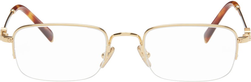 Сонцезахисні окуляри Miu Miu Miu Miu Half Rim Metal Rectangle Glasses Коричневий | 0MU 52WV 8056262411148