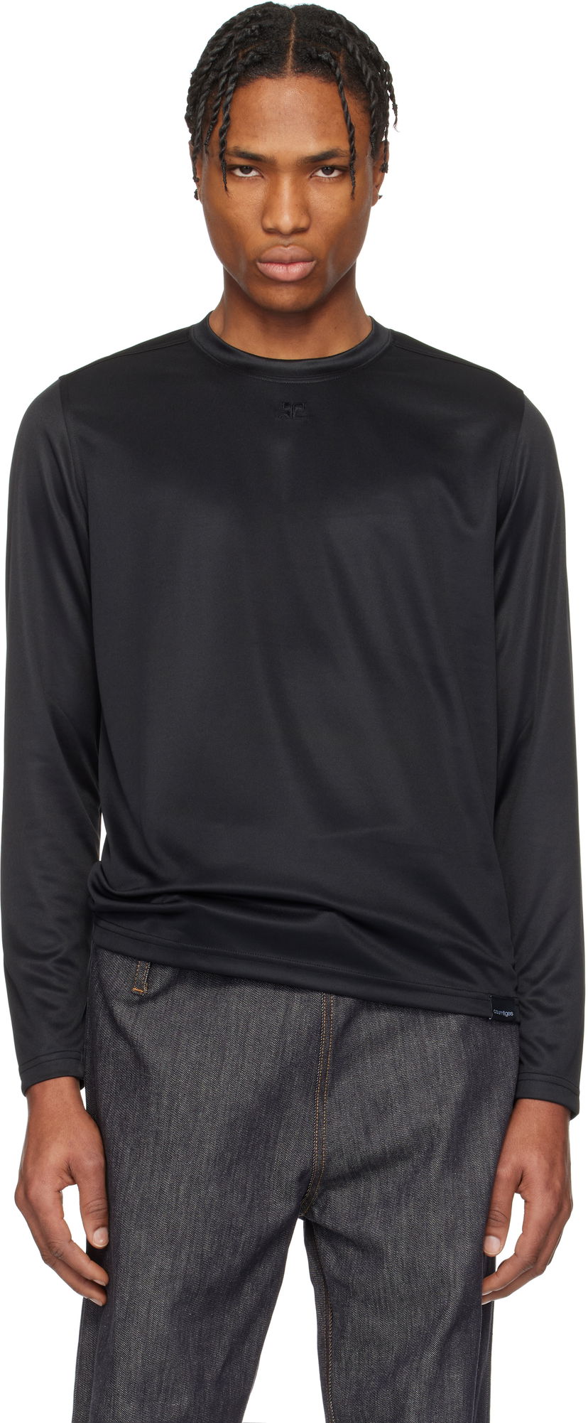 Футболка Courrèges Courrèges Football Jersey T-Shirt чорний | 125JTS022JS0195