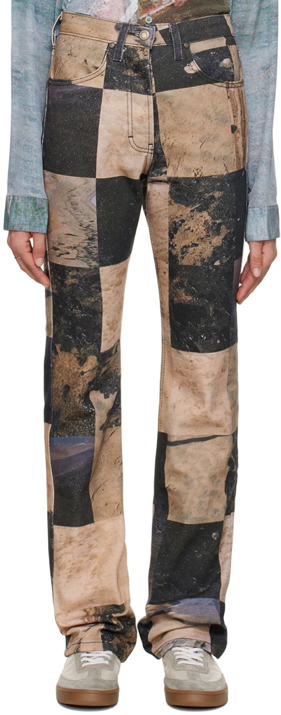 Джинси Serapis Oil Sand Print Straight Leg Jeans бежевий | FW22_DE_2