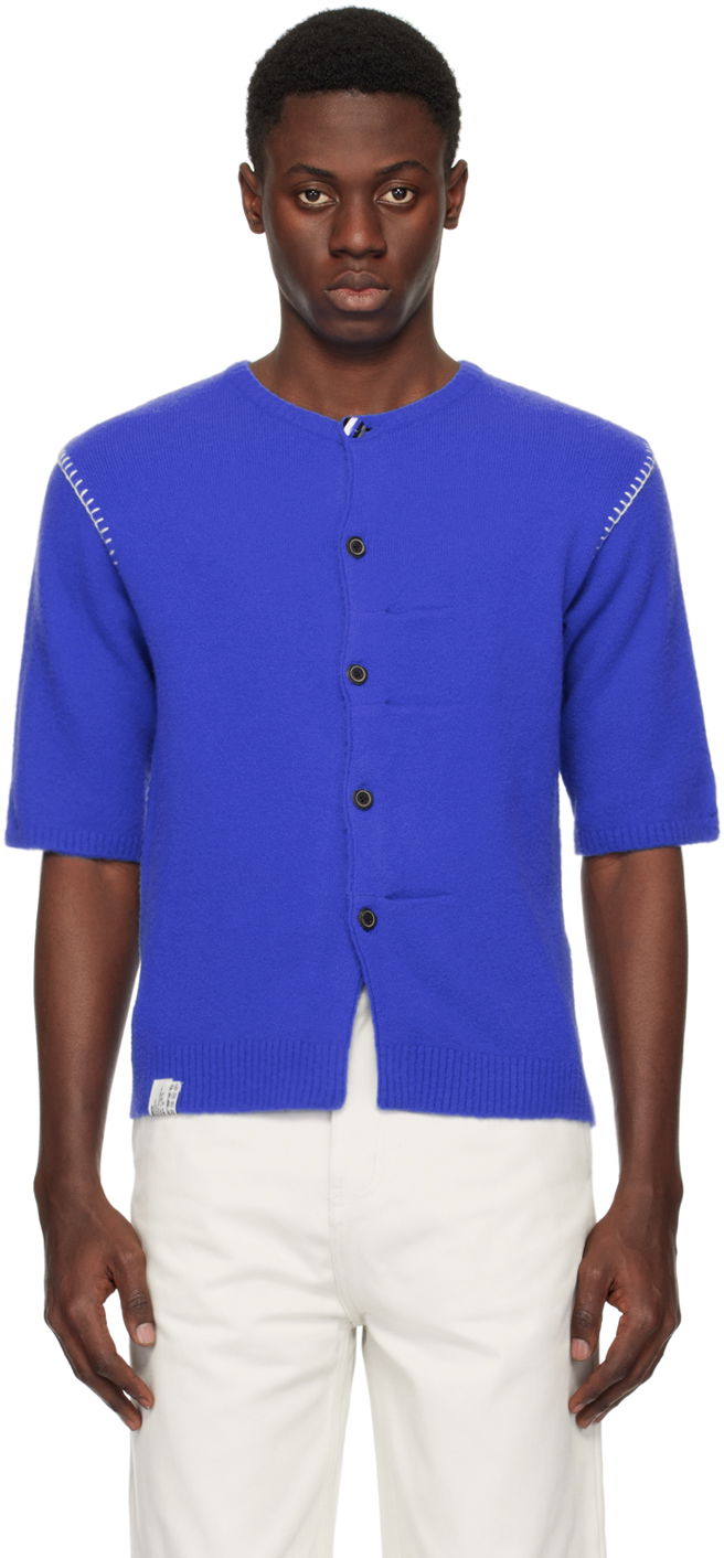 Cветр ADER ERROR Short Sleeve Knit Cardigan Синій | BN01SSKT0702BL