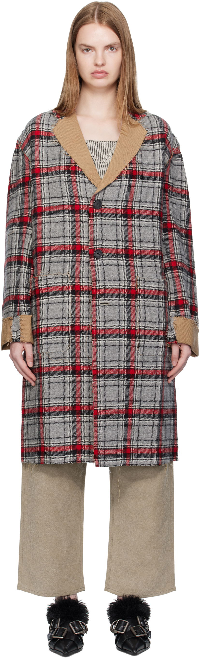 Пальто R13 R13 Raw Cut Reversible Coat Різнокольоровий | R13WR469-R566A
