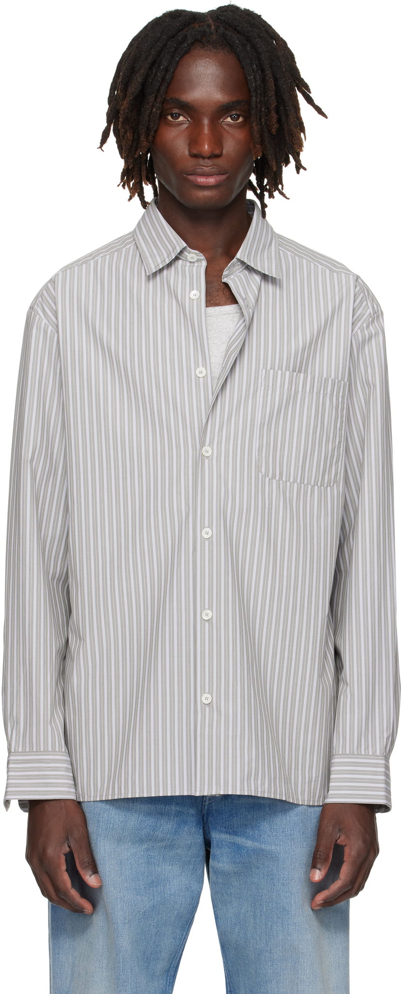 Сорочка A.P.C. A.P.C. Malo Striped Shirt Сірий | COHJJ-H12532