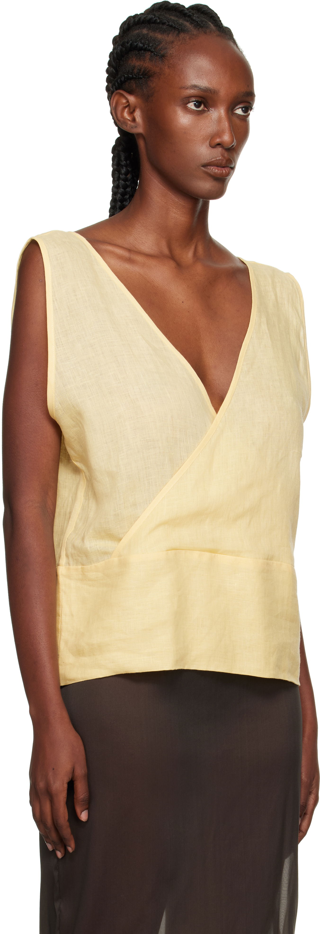 Безрукавка Baserange Baserange Garlin Wrap Linen Top Жовтий | TSGA-FL-AU25, 1