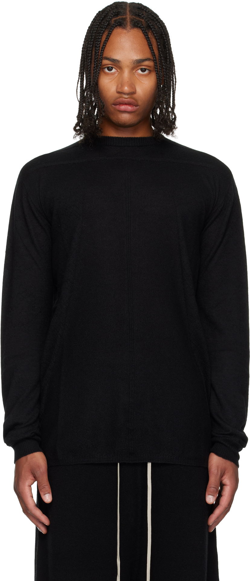 Cветр Rick Owens Rick Owens Concordians Oversized Level Sweater чорний | RU02E1627 WSL