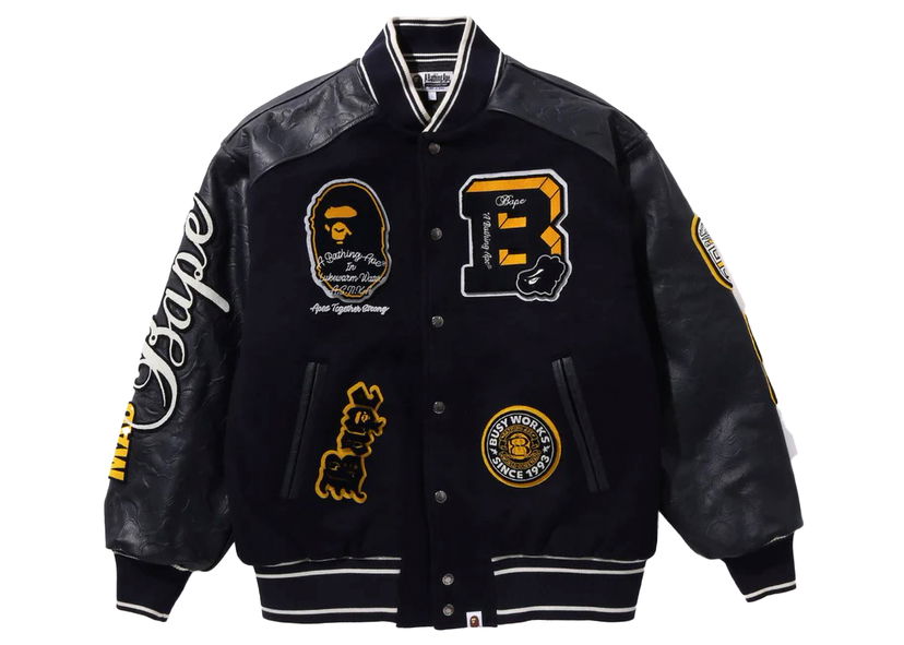 Куртка BAPE BAPE Bape Patch Varsity Jacket Navy темно-синій | 1J80-141-058