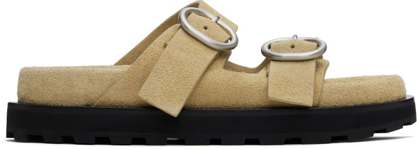 Одяг Jil Sander Jil Sander Pin-Buckle Suede Sandals бежевий | J44WP0026_P8213