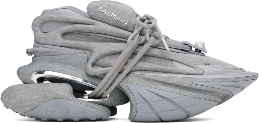 Кросівки та взуття Balmain Balmain Unicorn Low Fleece Print Сірий | EM1VJ309KFCT