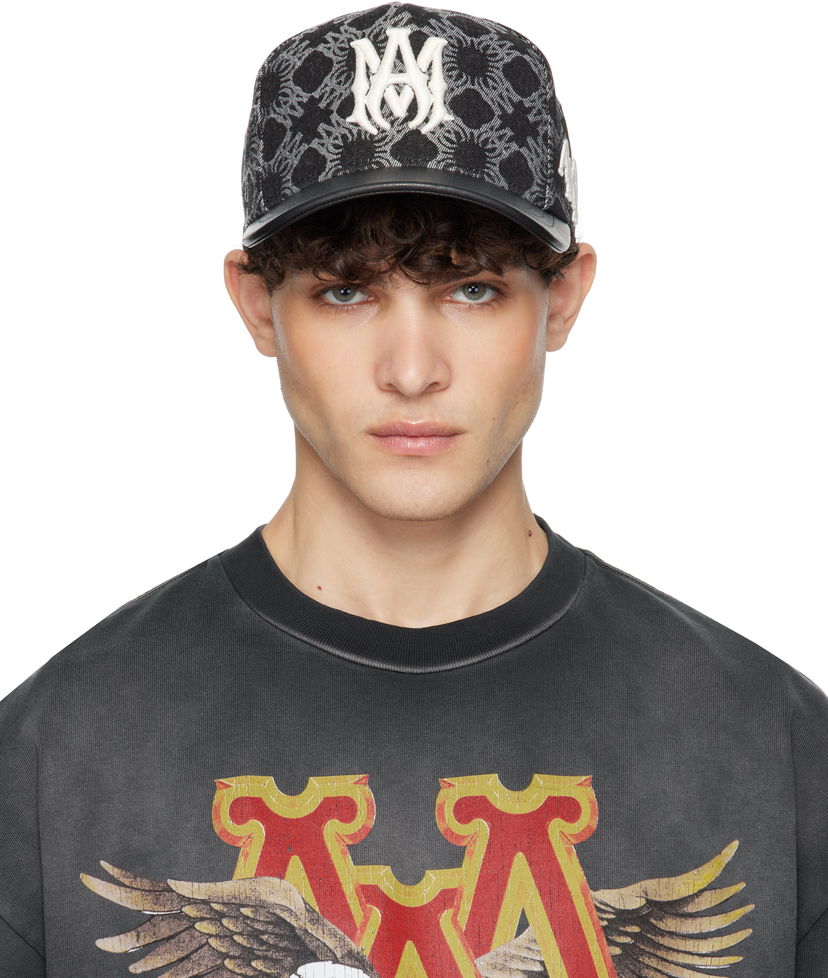 Футболка AMIRI 'MA' Quad Denim Cap чорний | AMHACP1036