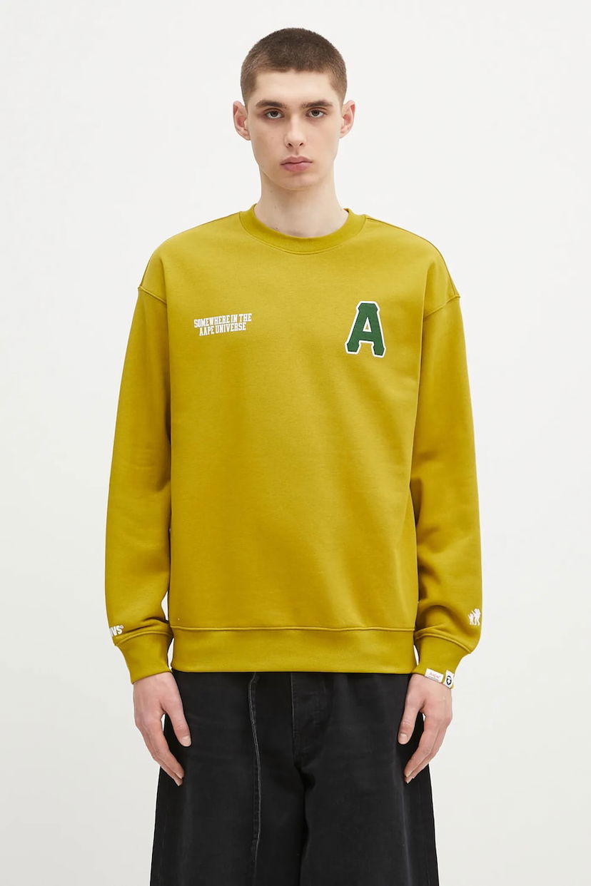 Світшоти AAPE by A Bathing Ape AAPE Basic Crew Neck Sweatshirt Жовтий | AAPSWMB336XXN