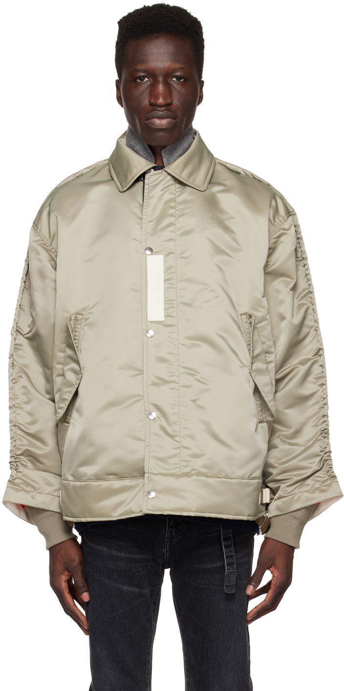 Куртка бомбер sacai Sacai Cinch Strap Bomber Jacket бежевий | 23-02992M