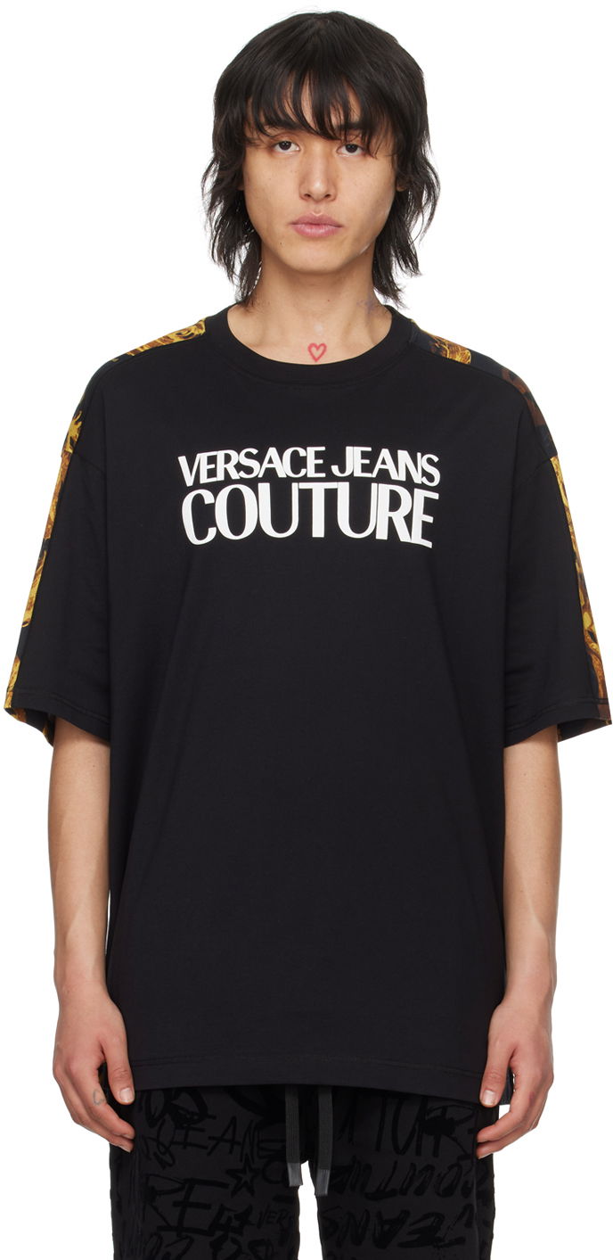 Футболка Versace Jeans Couture Watercolour Couture T-Shirt чорний | E76GAH613_EJS287