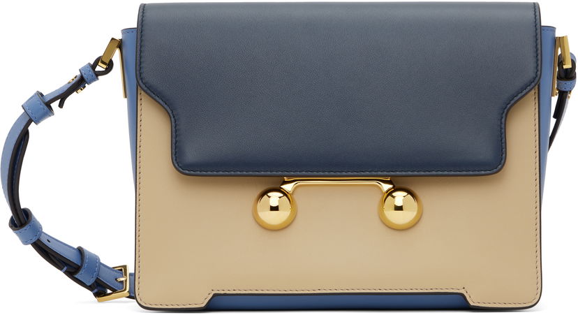 Сумка Marni Marni Trunkaroo Medium Leather Shoulder Bag Синій | SBMP0195U1 P6948