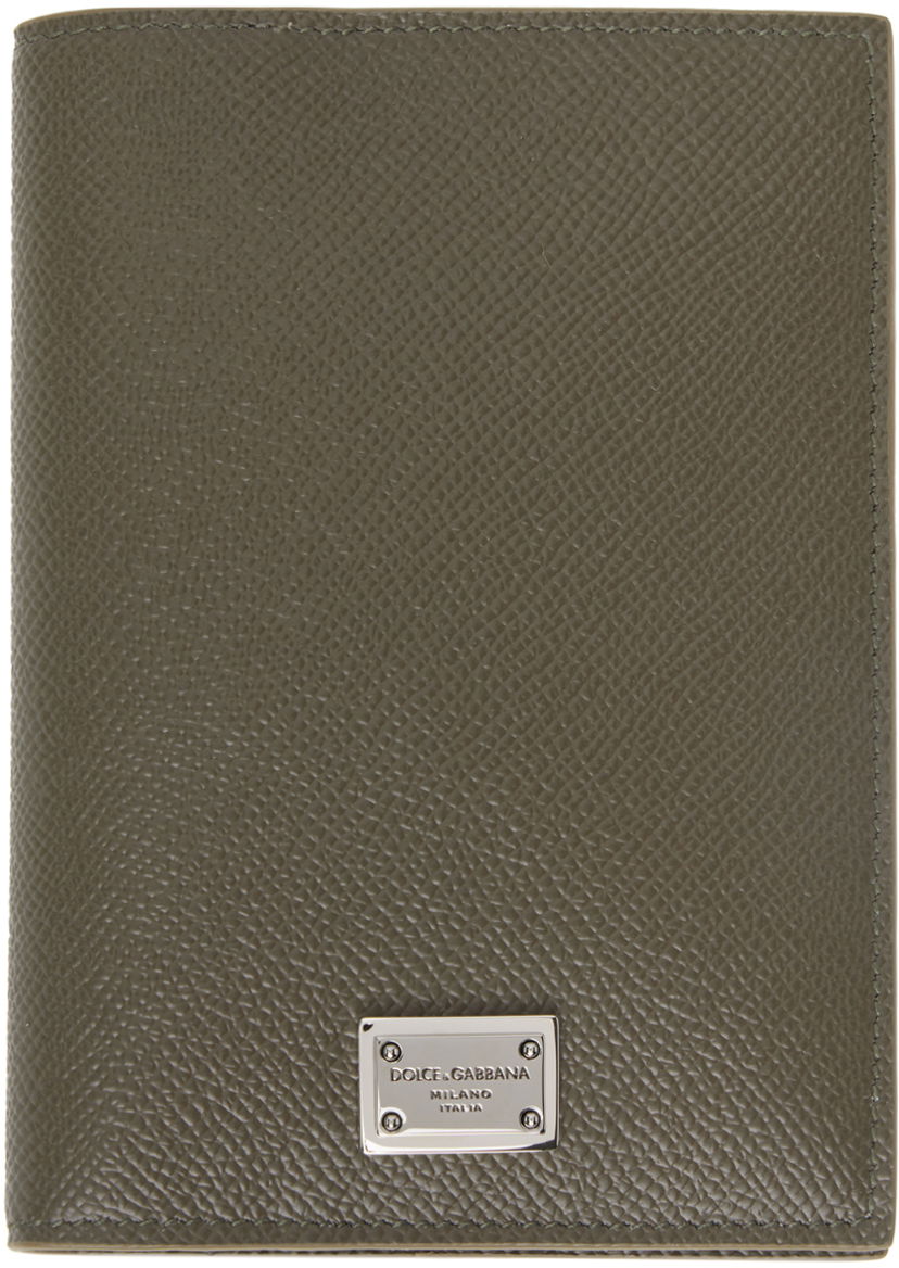 Гаманець Dolce & Gabbana Taupe Logo Plaque Passport Holder Зелений | BP2215AG219