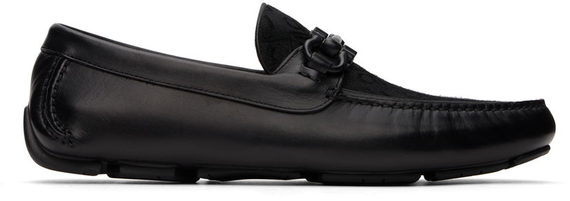 Кросівки та взуття FERRAGAMO Salvatore Ferragamo Gancini Ornament Loafers чорний | 775576