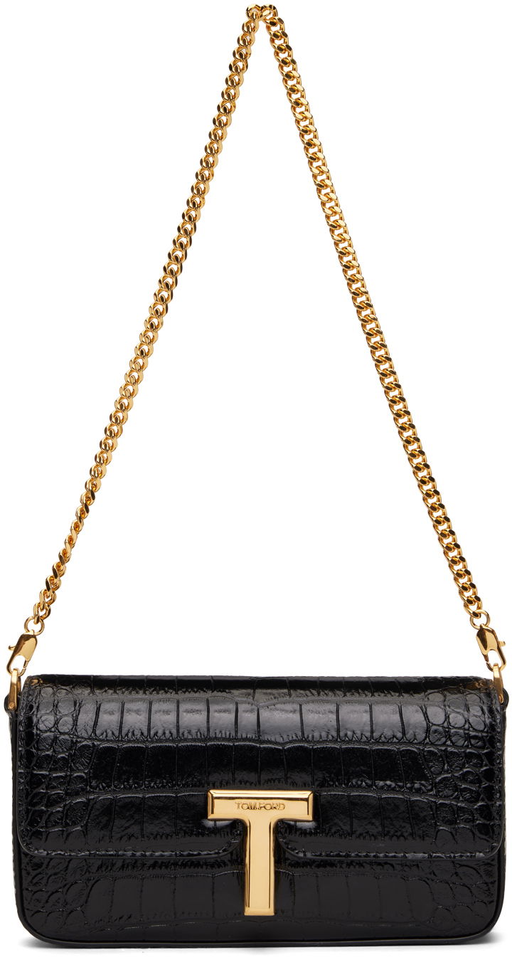 Одяг Tom Ford Black Crocodile Leather Wallis Mini Bag чорний | L1835-LCL395X