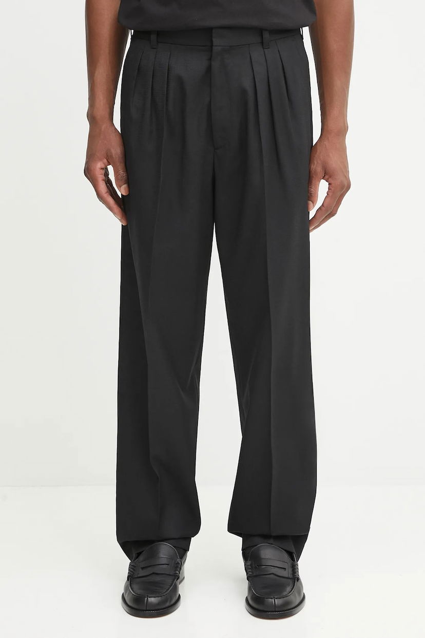Штани KENZO Kenzo Weave Pleated Tailored Trousers чорний | FF65PA2149ID