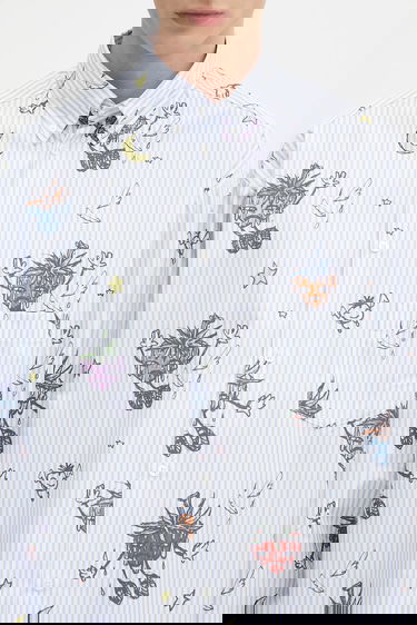 Сорочка Sky High Farm Sky High Farm SHF Overprint Relaxed Button-Down Shirt Синій | SHF07B012, 3