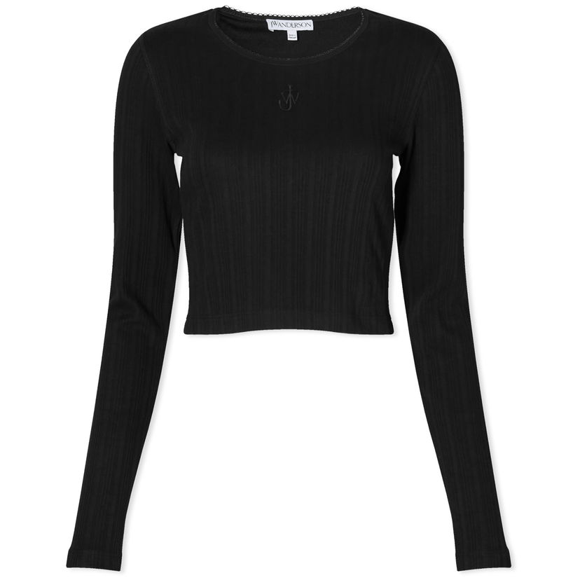 Футболка JW Anderson Cropped Anchor Embroidered Top чорний | JO0211-PG1501-999