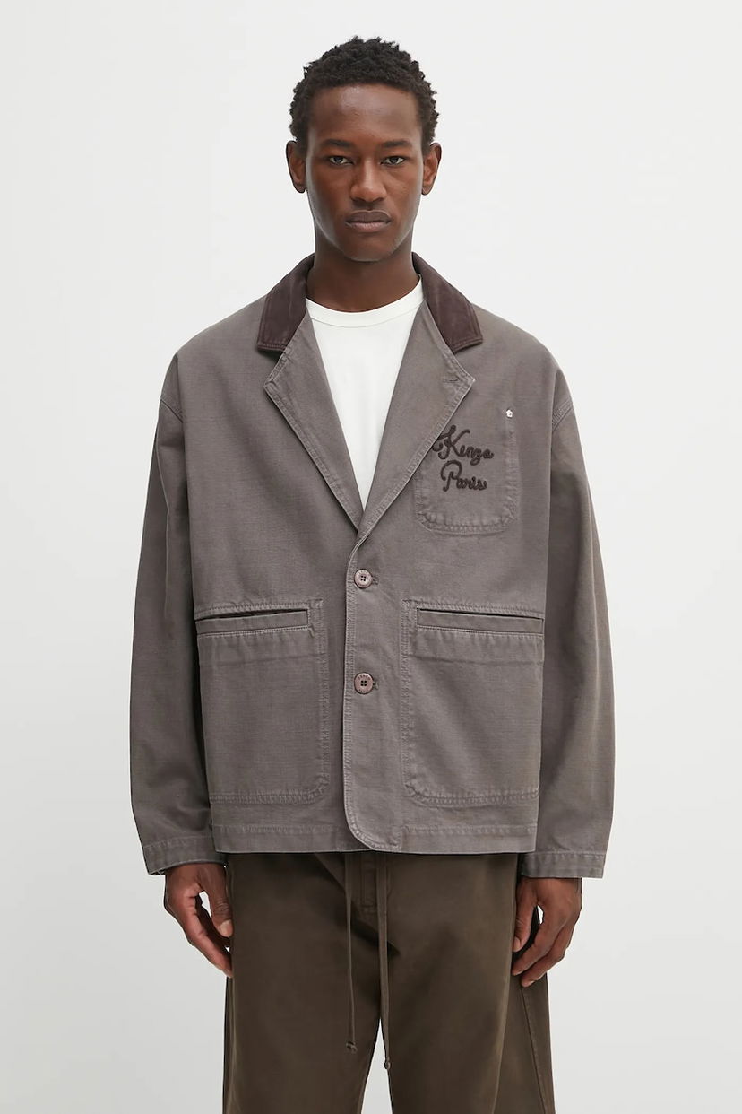 Куртка KENZO Kenzo Chainstitch Workwear Jacket Сірий | FF65VE2349GU