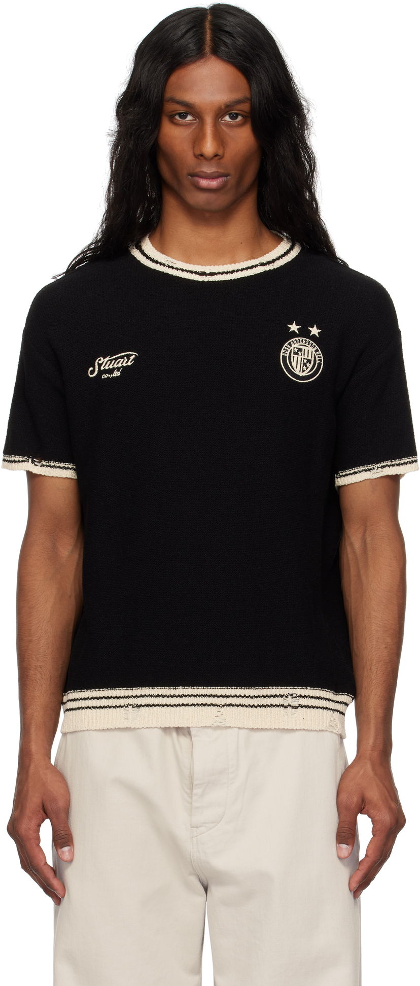 Cветр Andersson Bell Andersson Bell Football Short Sleeve T-Shirt чорний | atb1285m