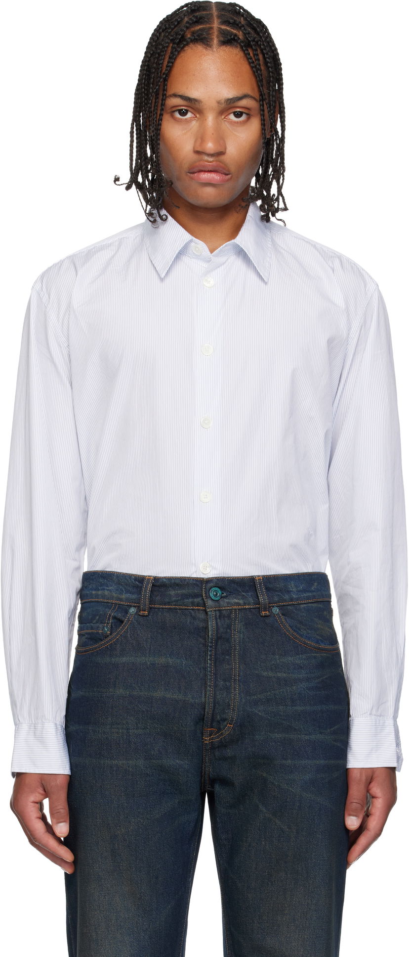 Сорочка OUR LEGACY Beyond Striped Button-Up Shirt білий | M4252BD