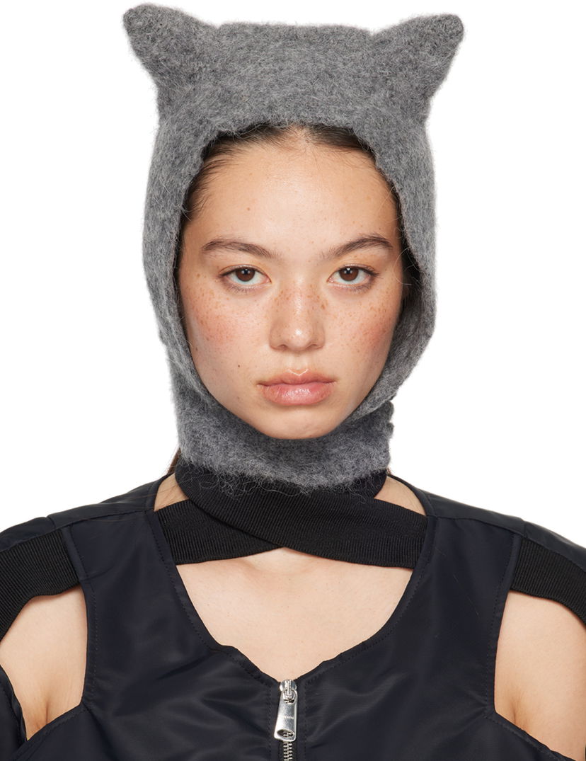 Шарф Coperni Coperni Knitted Horn Balaclava Сірий | COPSA06Y3005