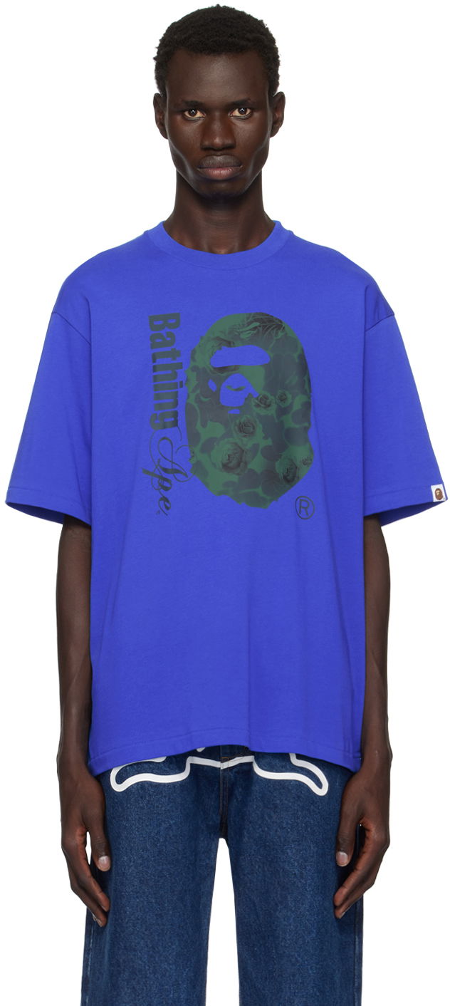 Футболка BAPE Floral Camo Relaxed Fit T-shirt Синій | 001TEK801315M