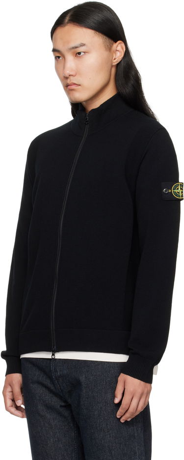 Світшоти Stone Island Stone Island Stretch RWS Wool Zip-Up Sweatshirt чорний | K2S15 5100062 S00A1, 3
