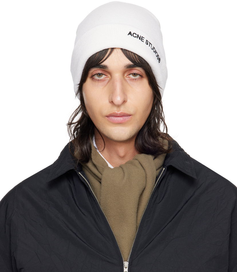 Шапка Acne Studios Embroidered Beanie білий | C40334-