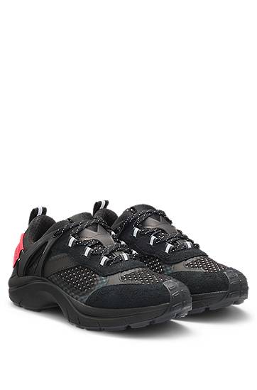 Одяг BOSS Signature Mesh and Suede Trainers чорний | 50536259