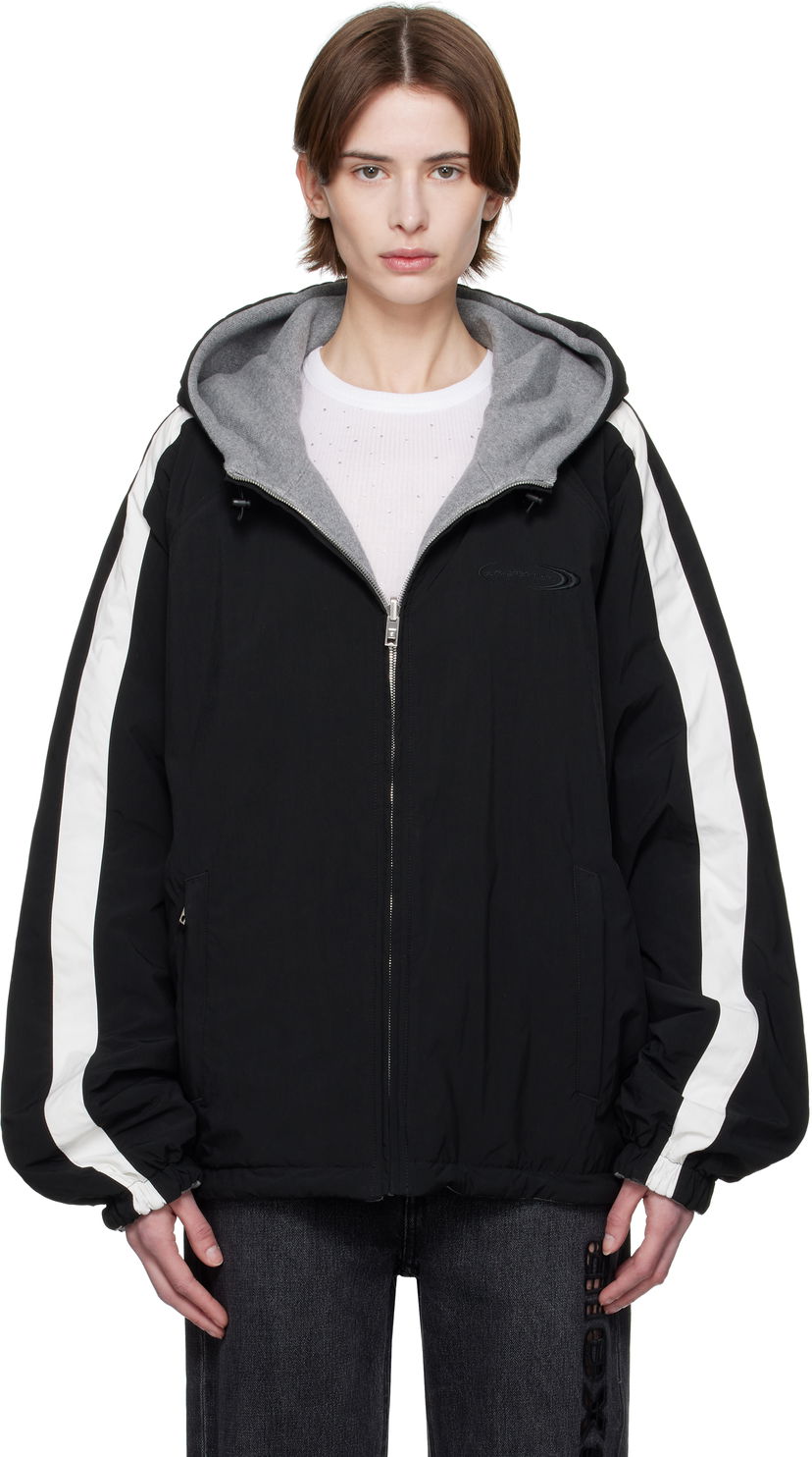 Вітровка Alexander Wang Alexander Wang Raglan Hooded Reversible Jacket чорний | UWC1252038