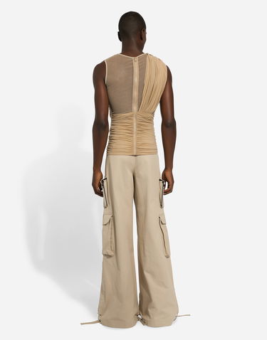 Безрукавка Dolce & Gabbana Stretch Tulle T-shirt With Draping бежевий | G8RW3TG7M7SS9000, 3