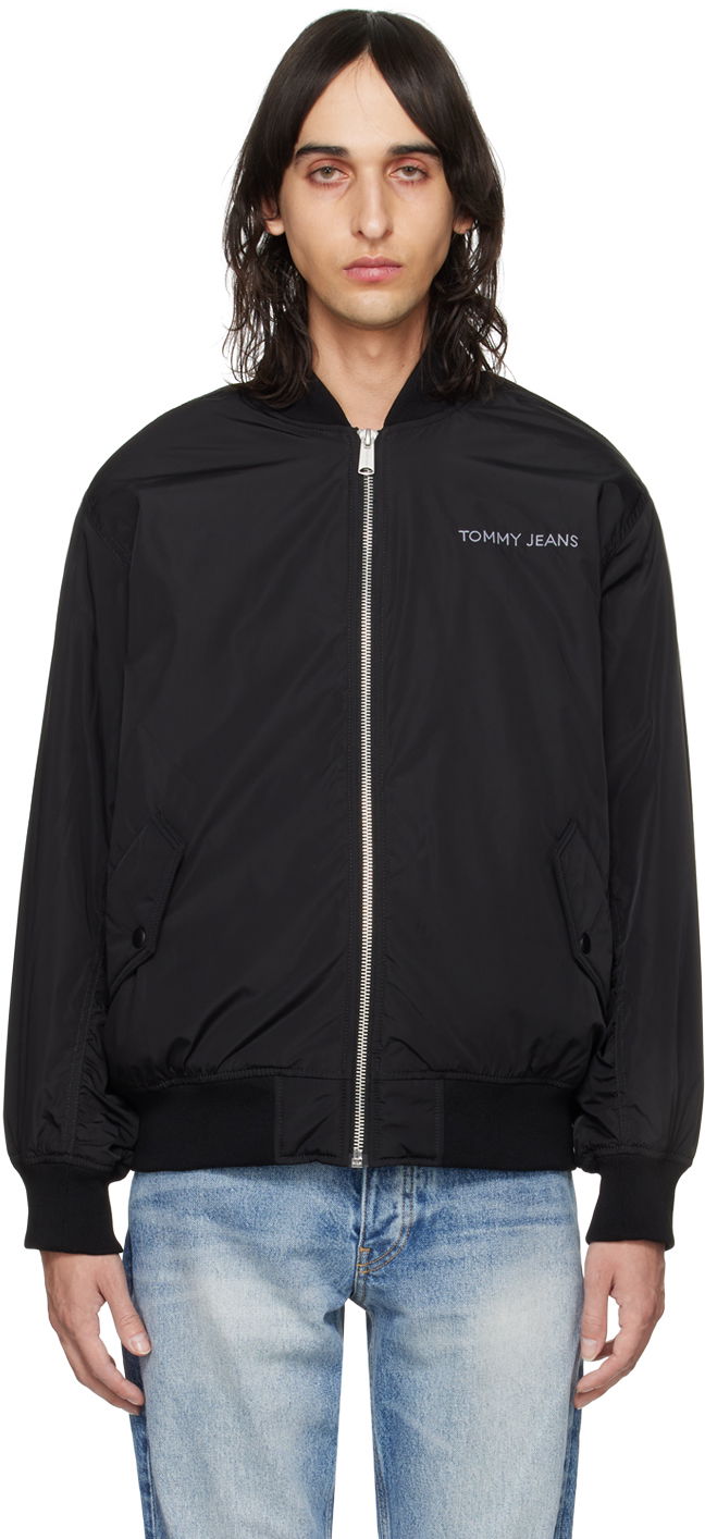 Куртка Tommy Hilfiger Tommy Jeans Black Embroidered Bomber Jacket чорний | DM17879 BDS