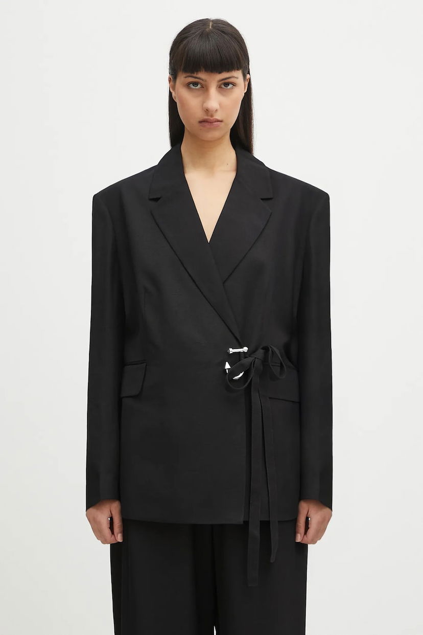 Куртка JW Anderson JW Anderson Tailored Wrap Blazer чорний | JK0369.PG1684.999