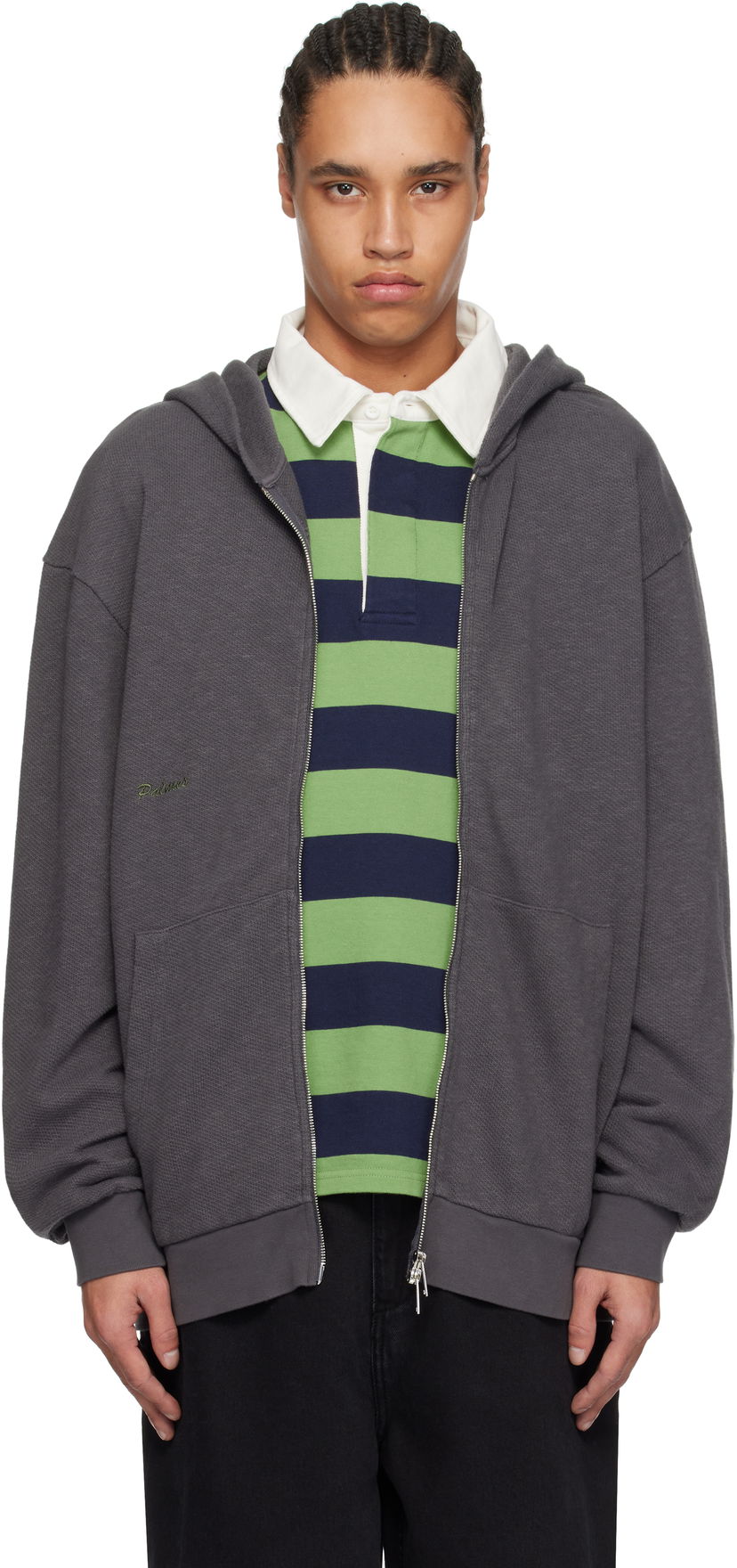 Світшоти Palmes Palmes Waffle Zip Hoodie Сірий | P20-0033-888