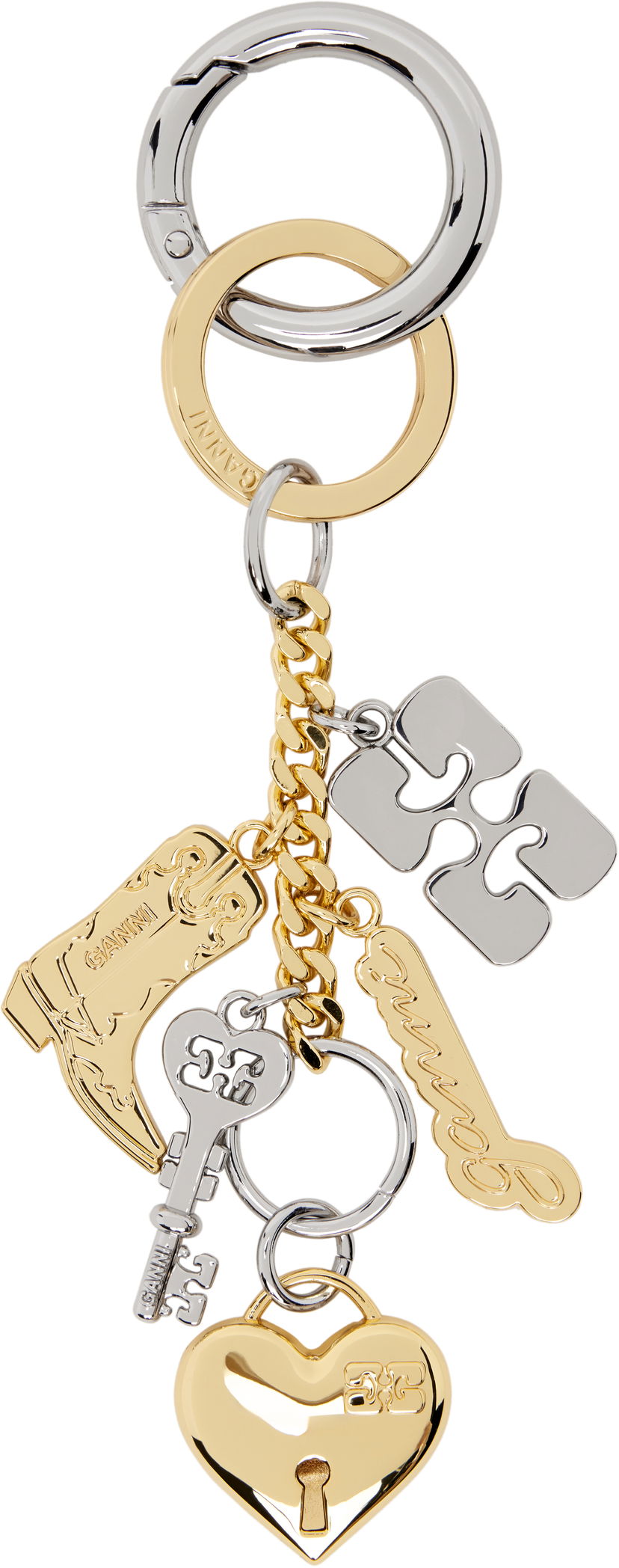 Брелоки GANNI GANNI Bou Multi Charm Keychain Металік | A6616