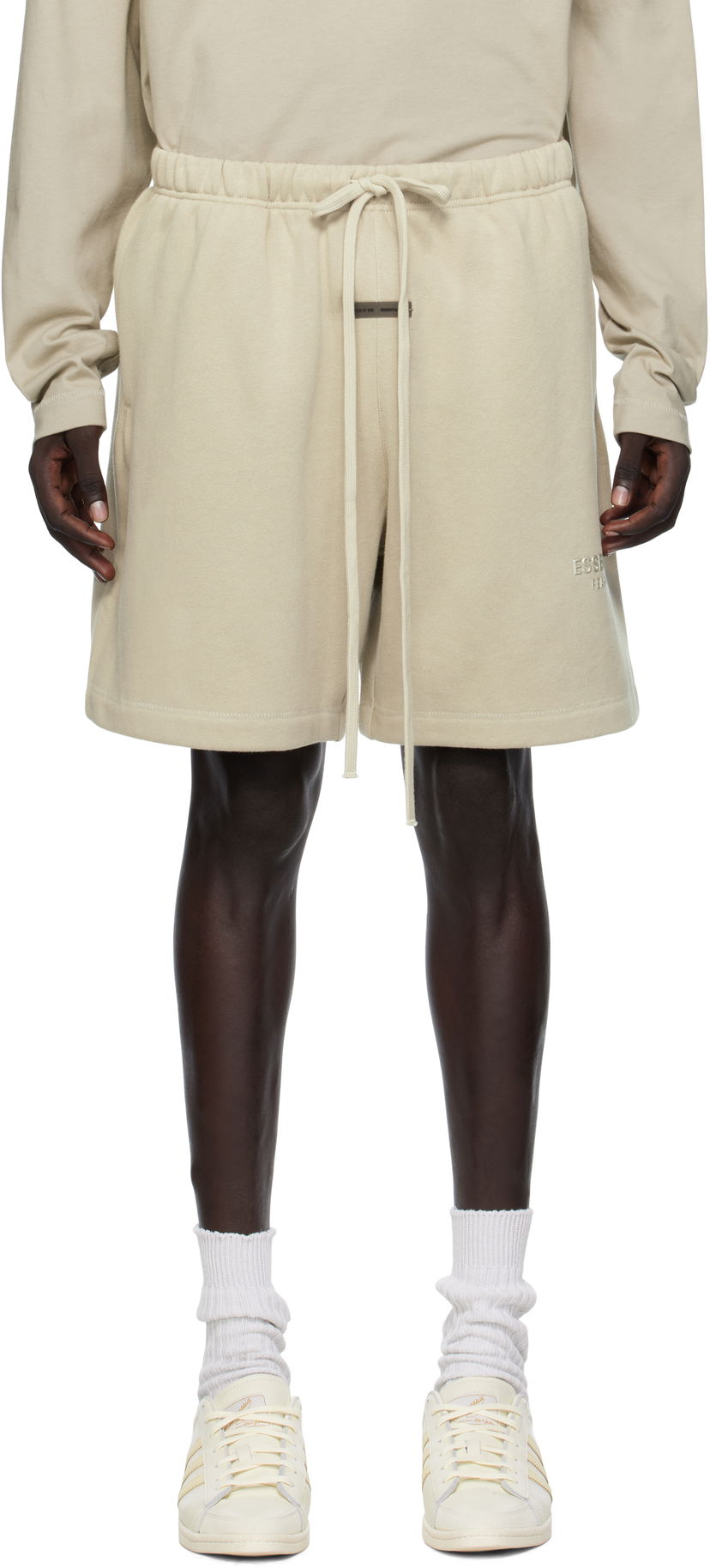 Шорти Fear of God Fear of God ESSENTIALS Fleece Soccer Shorts бежевий | 160SP252006F