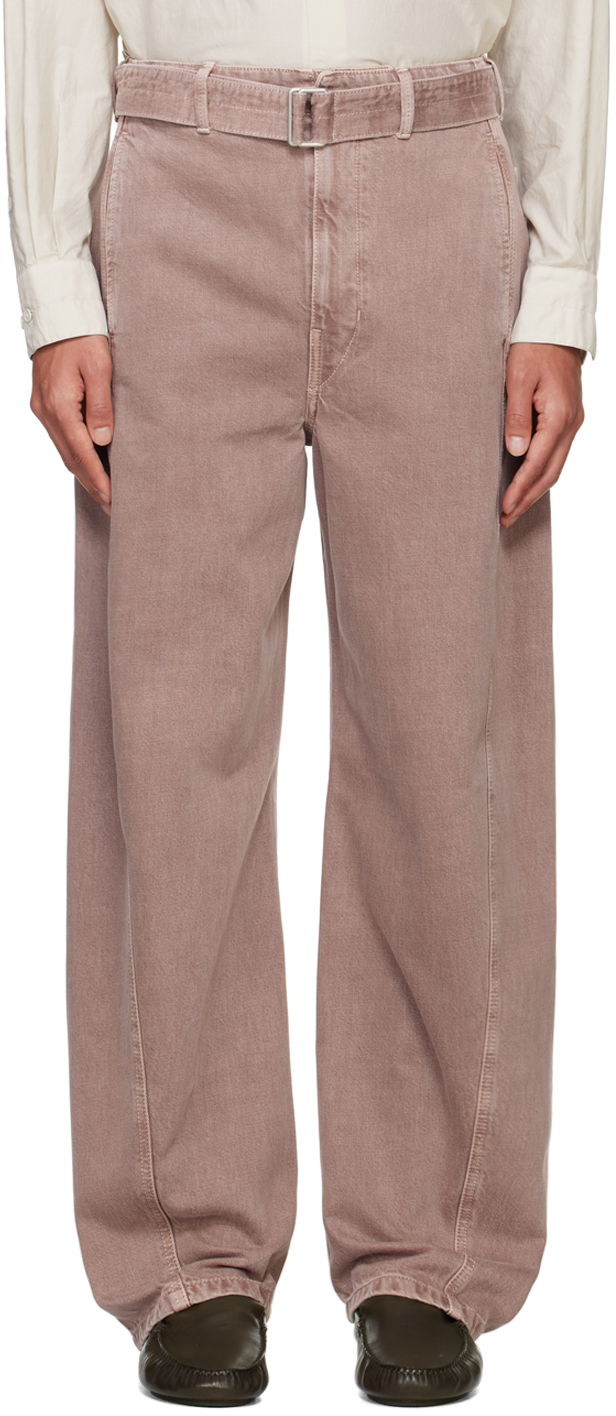 Штани карго LEMAIRE Lemaire Belted Wide-Leg Trousers Рожевий | PA326 LD1017