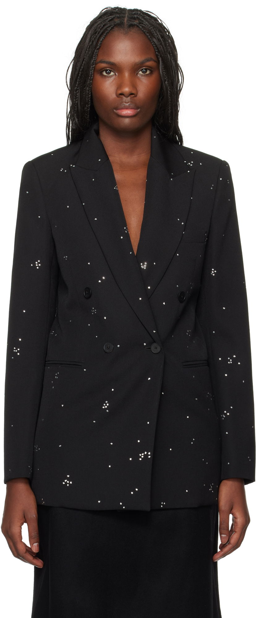 Куртка LANVIN Embroidered Double-Breasted Blazer чорний | RW-JA9003-5576-P24