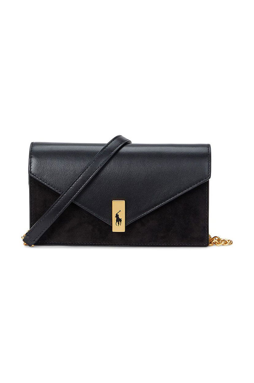 Сумочка Polo by Ralph Lauren Leather and Suede Clutch чорний | 427952418