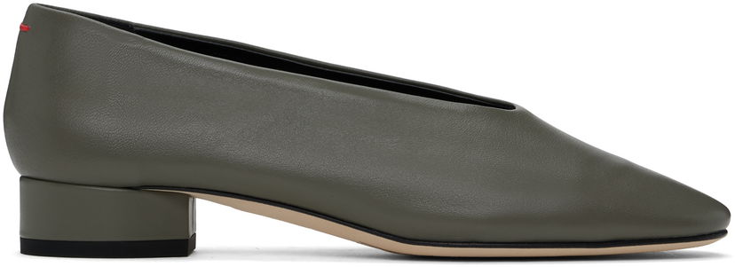 Одяг Aeyde Aeyde Delia Leather Ballerina Flats Зелений | A11-FL-GLVR25BL18-FW24-1007-007